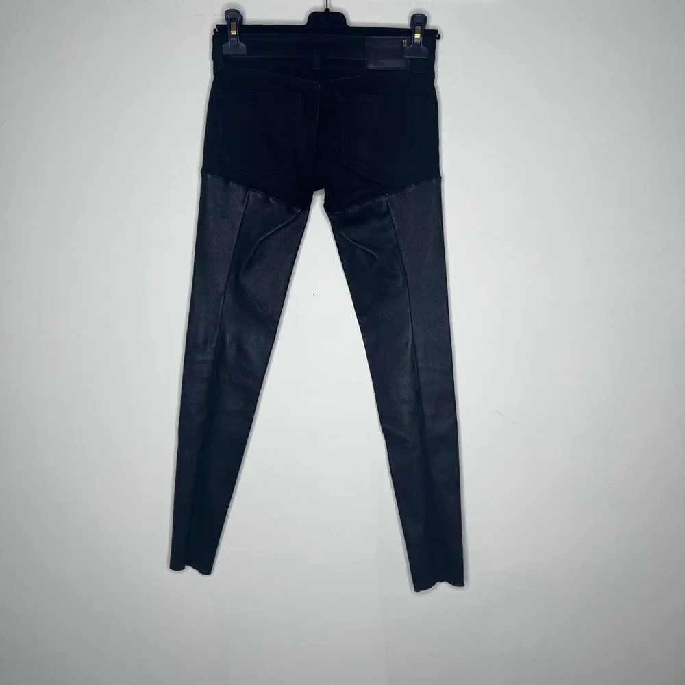 R13 Black Leather Chaps JEANS SIZE 24 $845. - Picture 10 of 12